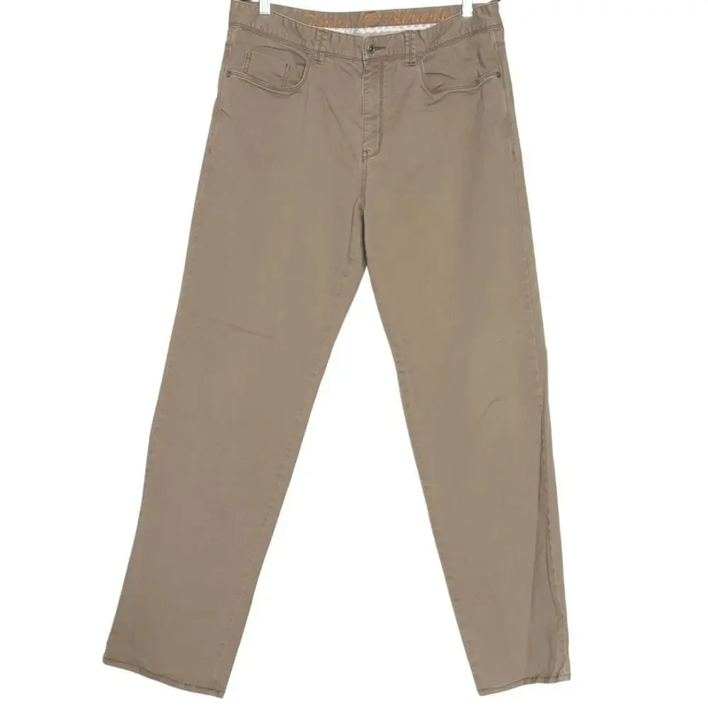 Tommy Bahama Men's Cotton Blend Stretch Straight Leg Jeans Size 36 Khaki